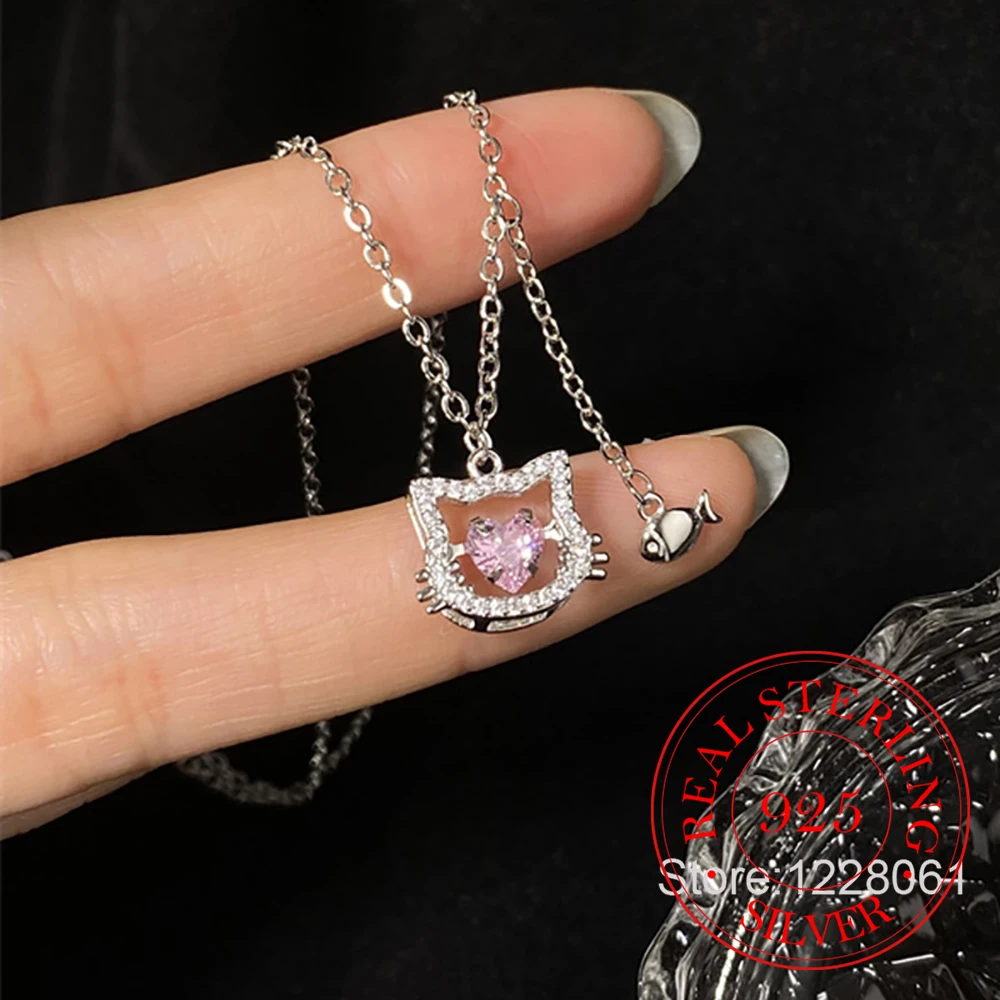 Ювелирные изделия из стерлингового серебра 925, кристалл, мультяшный кот, котенок, кулон, ожерелье для женщин, цепочка на ключицы, ювелирное изделие для свадебной вечеринки, подарок
Ювелирные изделия из стерлингового серебра 925, кристалл, мультяшный кот, котенок, кулон, ожерелье для женщин, цепочка на ключицы, ювелирное изделие для свадебной вечеринки, подарок