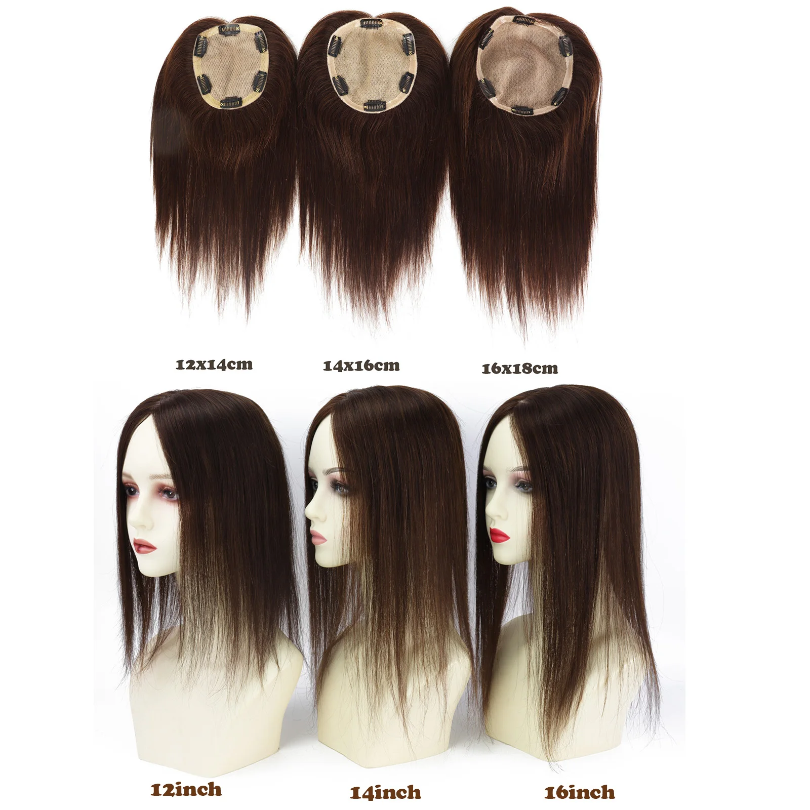 Brown Silk Base Hand tied PU around Topper Real Human Hair Toupee Realistic Scalp Breathable Hair Piece with Clip in For Women
Brown Silk Base Hand tied PU around Topper Real Human Hair Toupee Realistic Scalp Breathable Hair Piece with Clip in For Women