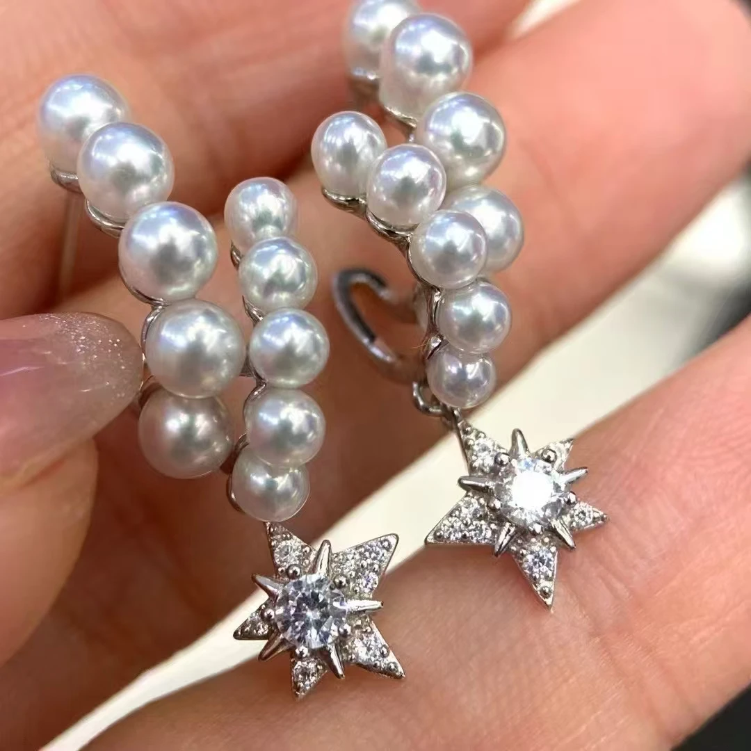 M25 Solid 925 Sterling Silver Round 3-3.5mm Nature Fresh Water White Pearls Drop Dangle Earrings for Women Fine Presents
M25 Solid 925 Sterling Silver Round 3-3.5mm Nature Fresh Water White Pearls Drop Dangle Earrings for Women Fine Presents