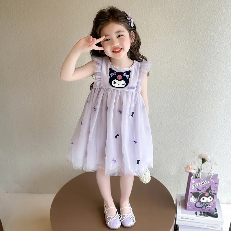 Girl Baby Kuromi Princess Dress Summer Korean Style Children's Wear Flying Sleeves Dresses Fashion Casual Purple Mesh Dress
Girl Baby Kuromi Princess Dress Summer Korean Style Children's Wear Flying Sleeves Dresses Fashion Casual Purple Mesh Dress