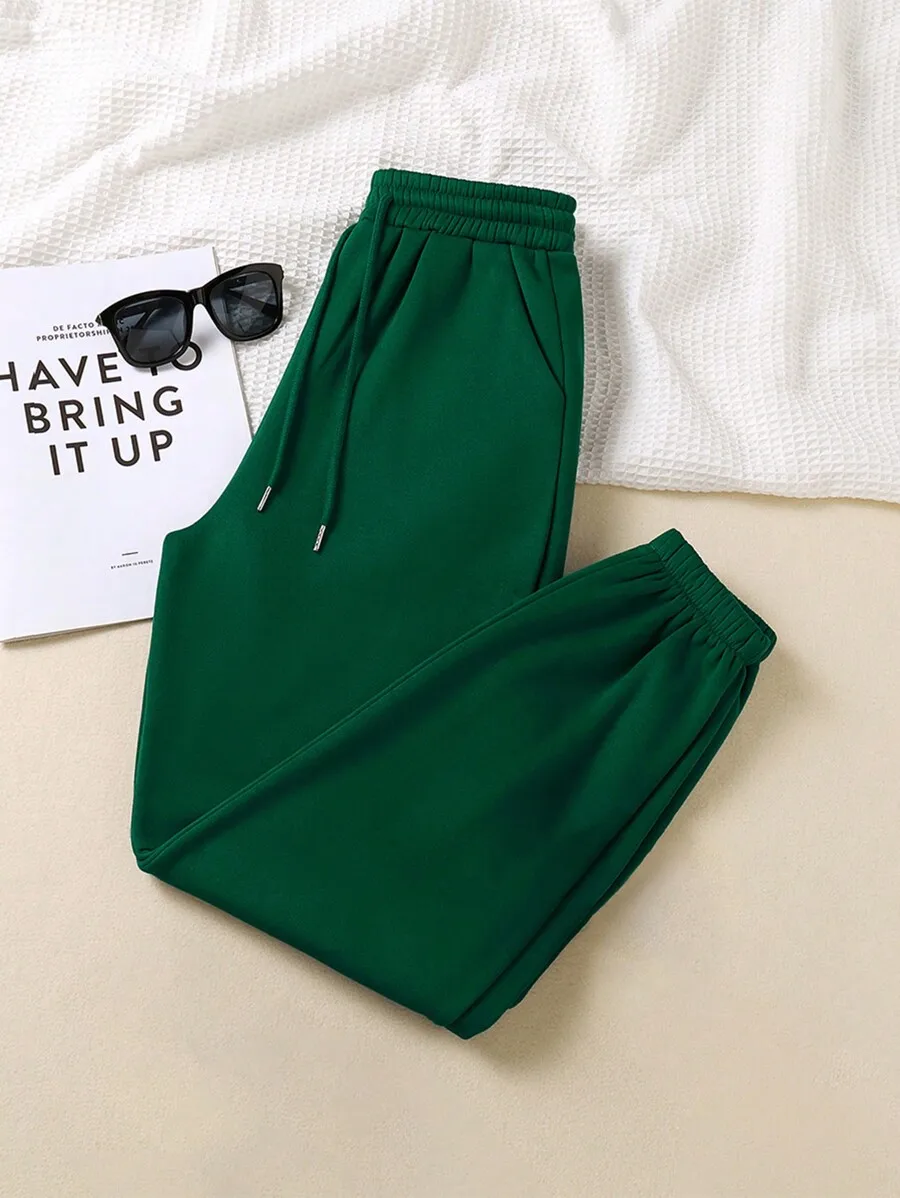 Women's Emerald Green Drawstring Joggers with Front Tie Pocket, Casual Loose Fit Pants
Women's Emerald Green Drawstring Joggers with Front Tie Pocket, Casual Loose Fit Pants