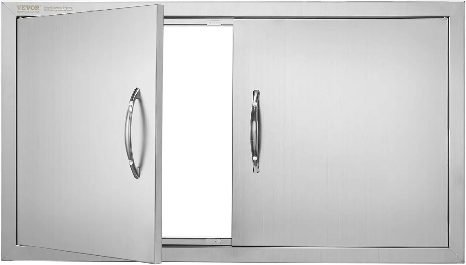 BBQ Access Door, 34W x 19H Inch Double Outdoor Kitchen Door, Stainless Steel Flush Mount Door, Wall Vertical Door with Handles
BBQ Access Door, 34W x 19H Inch Double Outdoor Kitchen Door, Stainless Steel Flush Mount Door, Wall Vertical Door with Handles