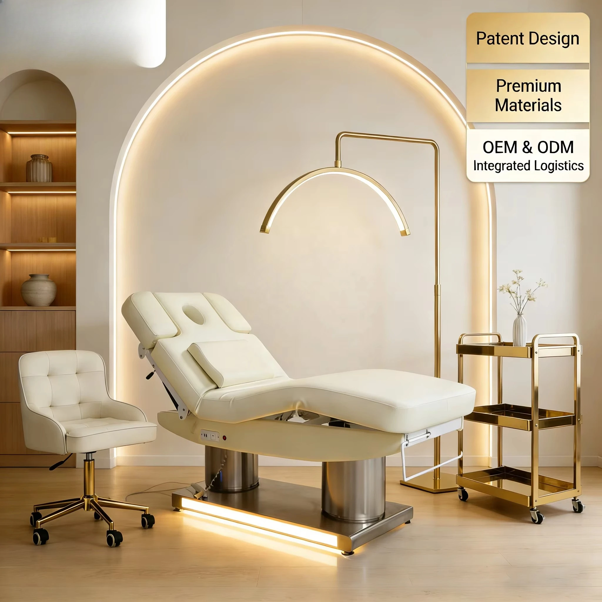 Luxury 4 motor stainless steel base heated electrotherapy salon bed spa facial massage
Luxury 4 motor stainless steel base heated electrotherapy salon bed spa facial massage