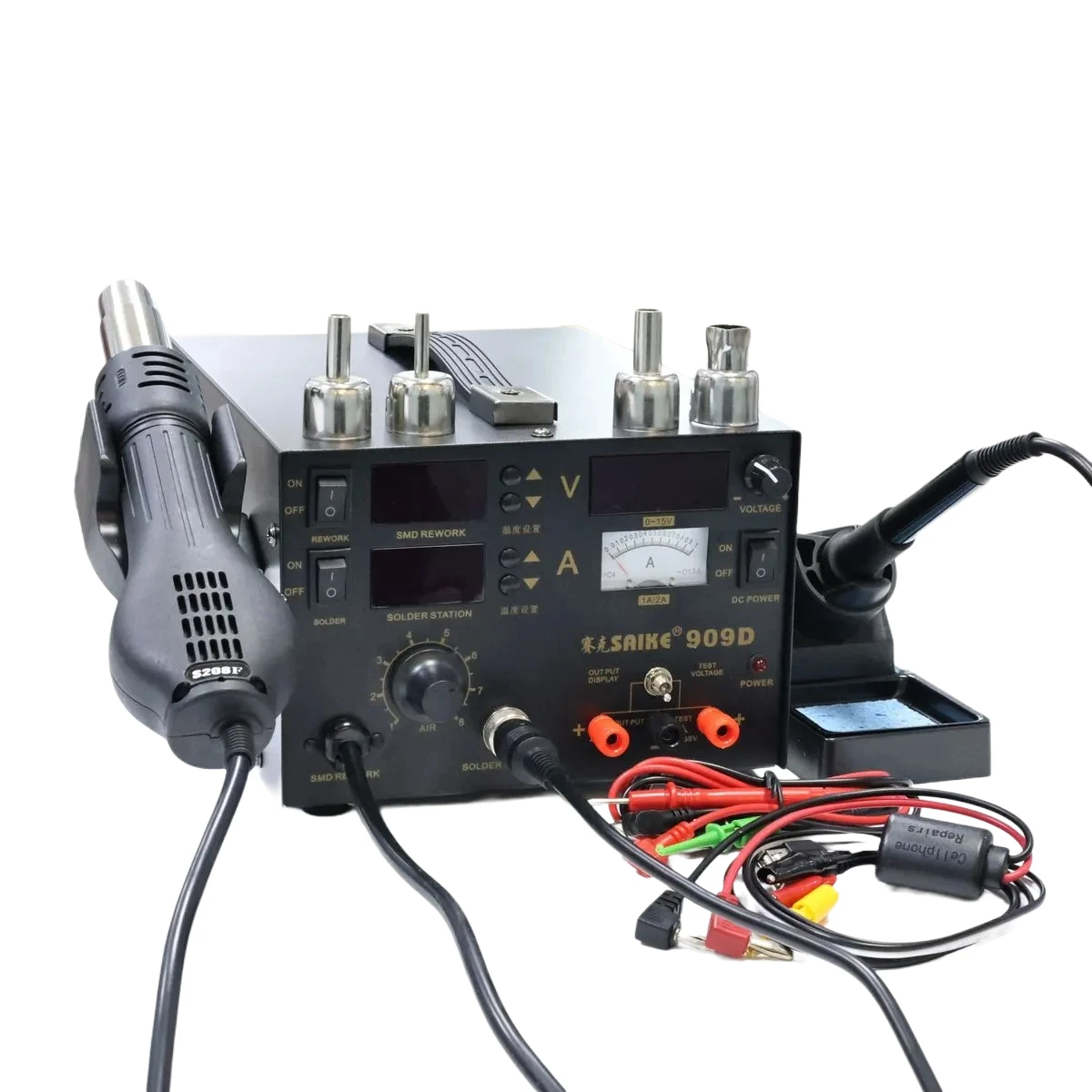 Saike 909D 3 in 1 Heat Gun Desoldering Station Power Multi-Function Constant Temperature Soldering Iron Soldering Station
Saike 909D 3 in 1 Heat Gun Desoldering Station Power Multi-Function Constant Temperature Soldering Iron Soldering Station