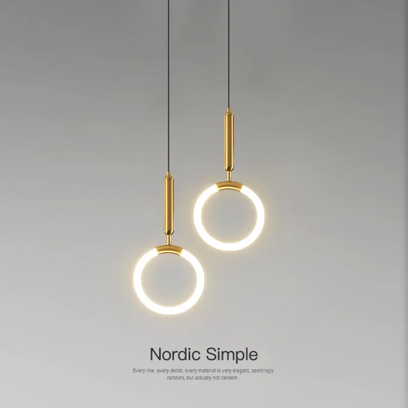 Nordic LED Pendant Lights Gold Single Double Bedside Lights Dining Room Bar Staircase Circle Hanging Chandeliers Lighting Lustre
Nordic LED Pendant Lights Gold Single Double Bedside Lights Dining Room Bar Staircase Circle Hanging Chandeliers Lighting Lustre