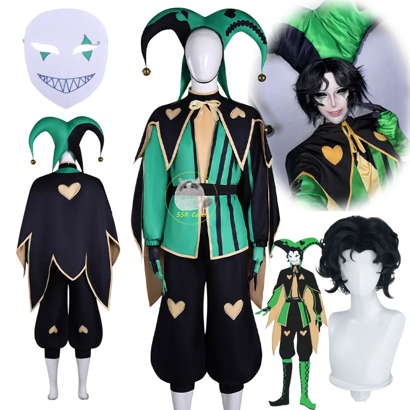 Game Anime Harlequin Cosplay Costumes Wig Mask The Freak Circus Cosplay Harlequin Green Circus Uniform Hat Halloween Cos for Men
Game Anime Harlequin Cosplay Costumes Wig Mask The Freak Circus Cosplay Harlequin Green Circus Uniform Hat Halloween Cos for Men