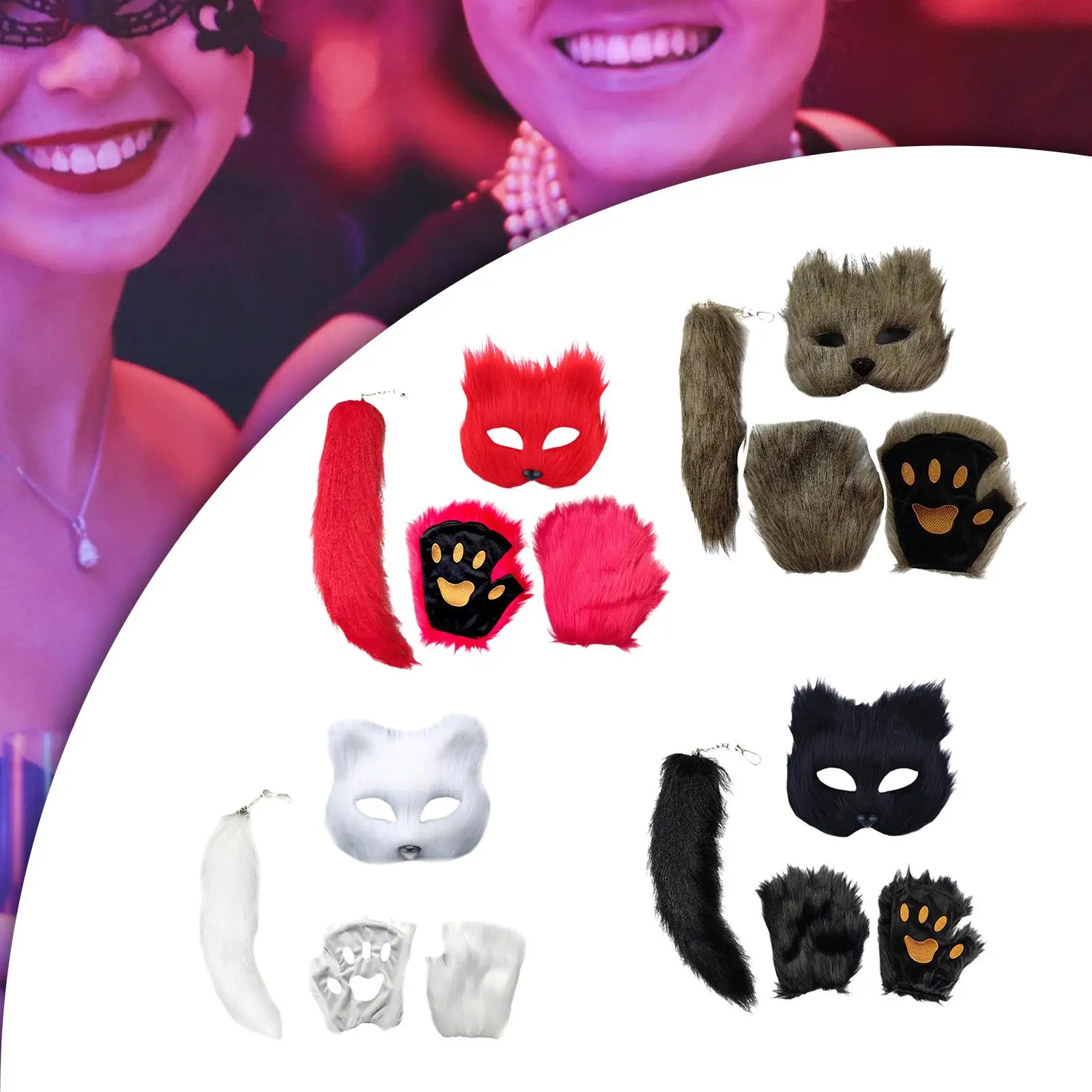 Набор масок и хвоста животного, милый длинный хвост для ролевых игр на праздник
Набор масок и хвоста животного, милый длинный хвост для ролевых игр на праздник