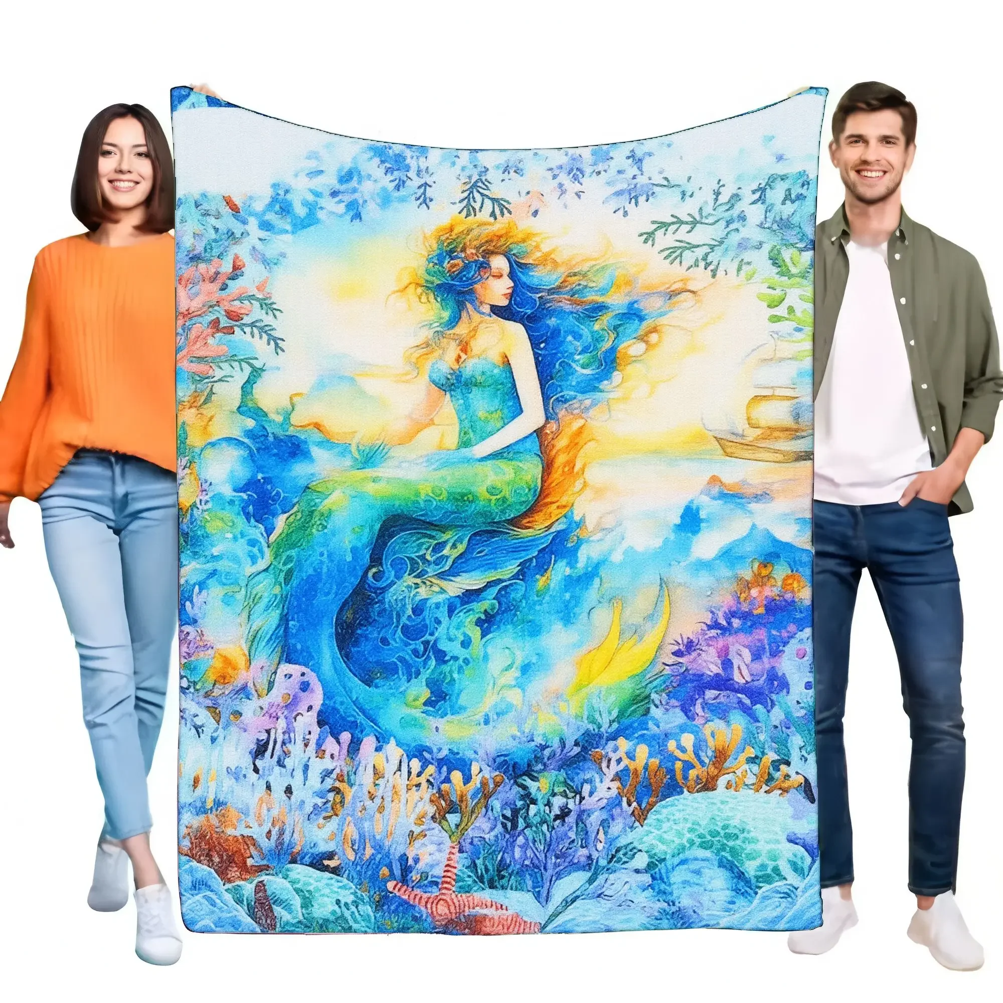 Colorful Mermaid Blanket Soft Cozy Throw for Bed or Sofa, Lightweight Warm Gift for Kids, Unique Artistic Design for Home Décor
Colorful Mermaid Blanket Soft Cozy Throw for Bed or Sofa, Lightweight Warm Gift for Kids, Unique Artistic Design for Home Décor