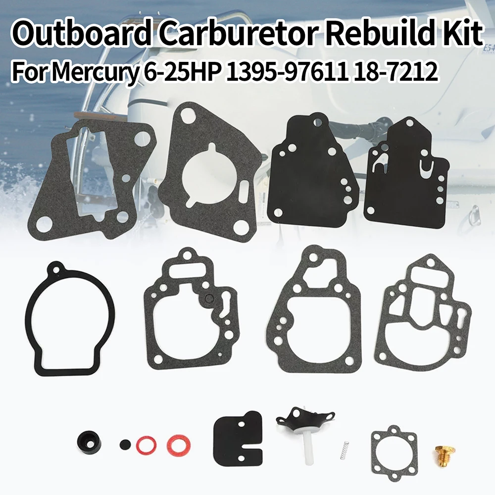 Boat Motor 1395-9761 Carburetor Repair Kit For Mercury Mariner Outboard Engine 8HP 9.9HP 10HP 15HP 20HP 25HP For Sierra 18-7212
Boat Motor 1395-9761 Carburetor Repair Kit For Mercury Mariner Outboard Engine 8HP 9.9HP 10HP 15HP 20HP 25HP For Sierra 18-7212