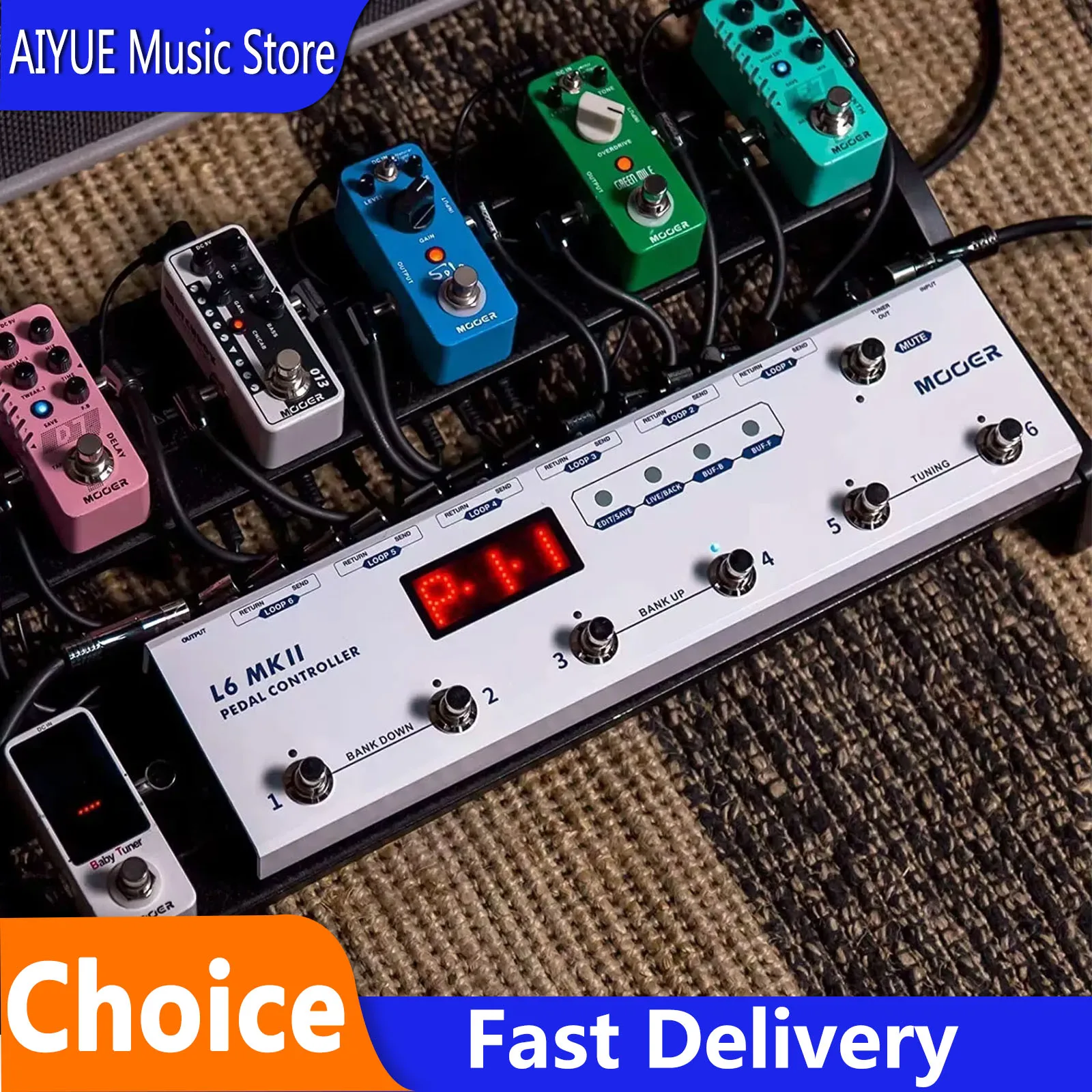 MOOER PCL6 MKII Guitar Pedal Controller Programmable Loopswitcher with 6 Loops L6 PL6 Pedal With Connector Guitar Parts
MOOER PCL6 MKII Guitar Pedal Controller Programmable Loopswitcher with 6 Loops L6 PL6 Pedal With Connector Guitar Parts