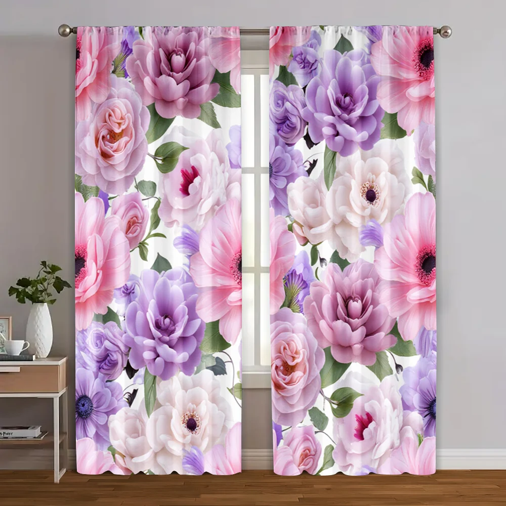 2pcs, Curtain Popular Vintage Purple Flower Versatile Polyester (without rod) Home Decor Perfect for Bedroom & Living Room -
2pcs, Curtain Popular Vintage Purple Flower Versatile Polyester (without rod) Home Decor Perfect for Bedroom & Living Room -