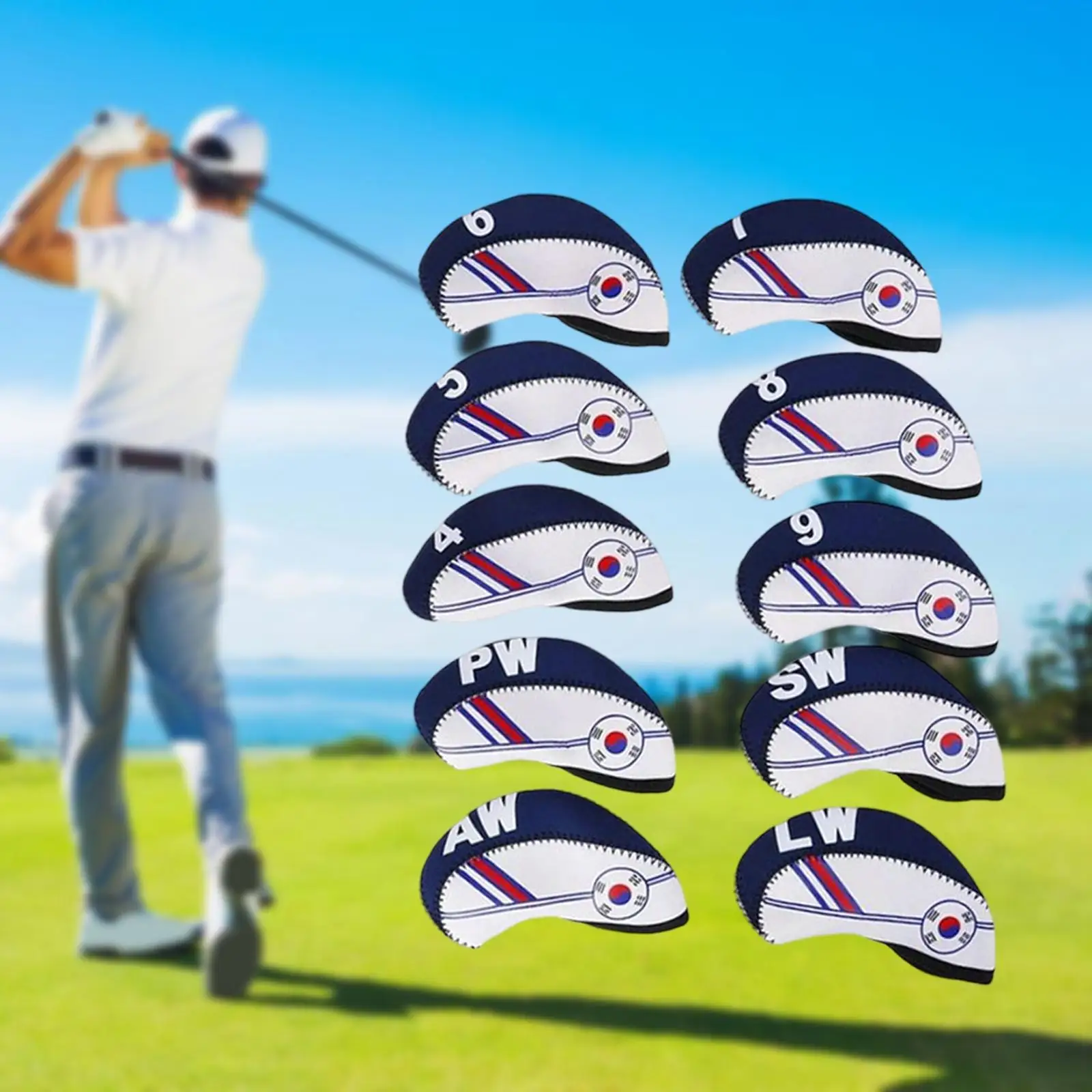 10Pcs Universal Golf Club Head Cover Golf Iron Covers Numbers Printed Wrap Sleeve Head Socks Irons Putter Men Golfers
10Pcs Universal Golf Club Head Cover Golf Iron Covers Numbers Printed Wrap Sleeve Head Socks Irons Putter Men Golfers