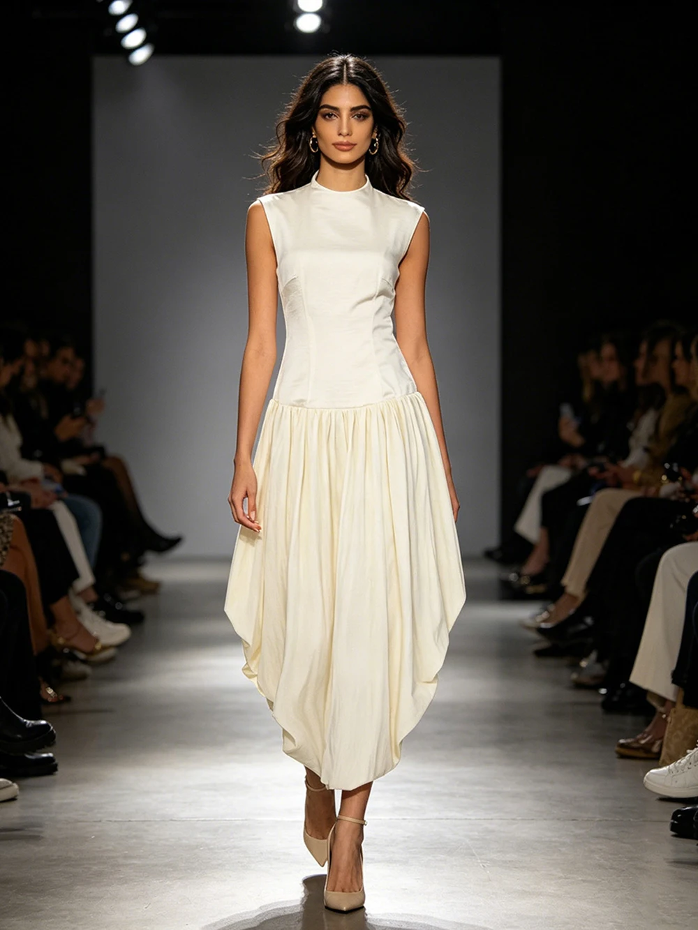 Small Niche Luxury Stand Up Collar Sleeveless Waist Cinched Irregular Pleated Long Skirt 2026 Summer New Beige Slim Fit Dress
Small Niche Luxury Stand Up Collar Sleeveless Waist Cinched Irregular Pleated Long Skirt 2026 Summer New Beige Slim Fit Dress