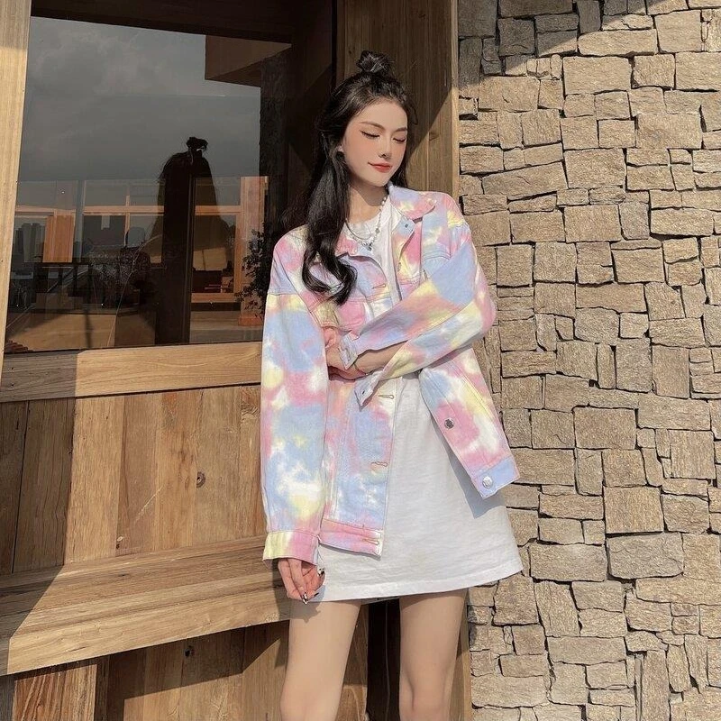 Pink Tie Dye Denim Cargo Jacket Sweet Cool School Girl Spring Autumn New Arrival Original Colorful Graffiti Korean Style
Pink Tie Dye Denim Cargo Jacket Sweet Cool School Girl Spring Autumn New Arrival Original Colorful Graffiti Korean Style