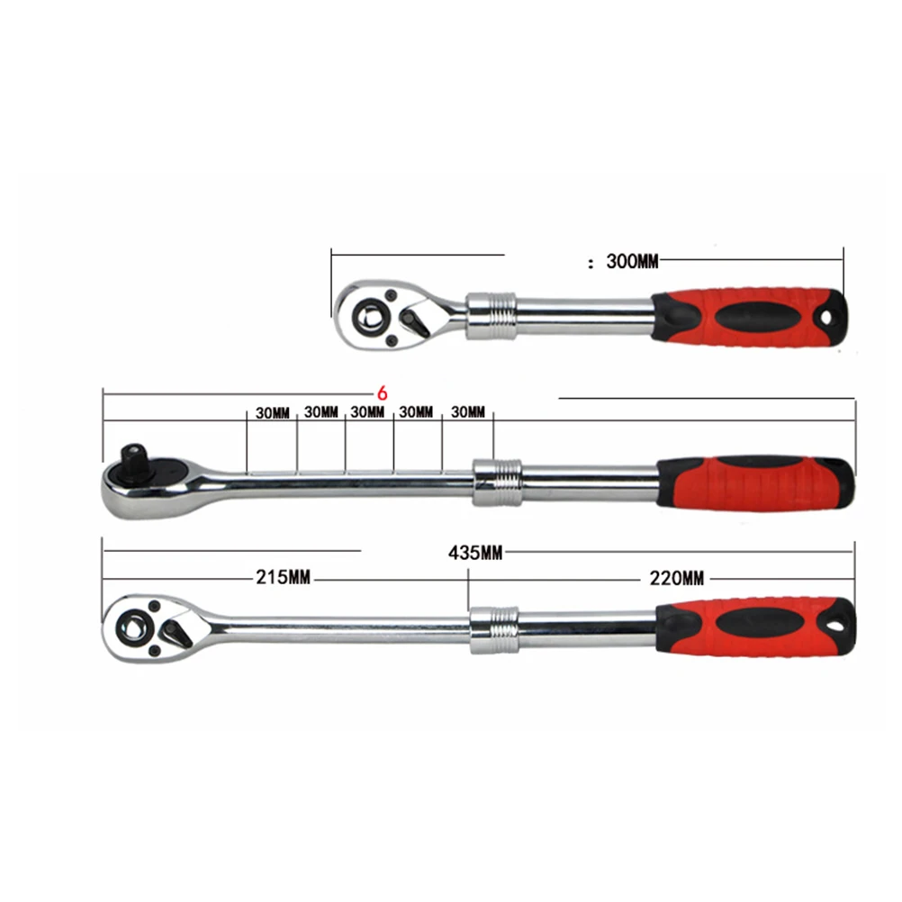 1/4 inch Telescopic Wrench Swivel Head Flex Head Ratchet Quick-Release Easy to Use Tooth Round Head (Red)
1/4 inch Telescopic Wrench Swivel Head Flex Head Ratchet Quick-Release Easy to Use Tooth Round Head (Red)