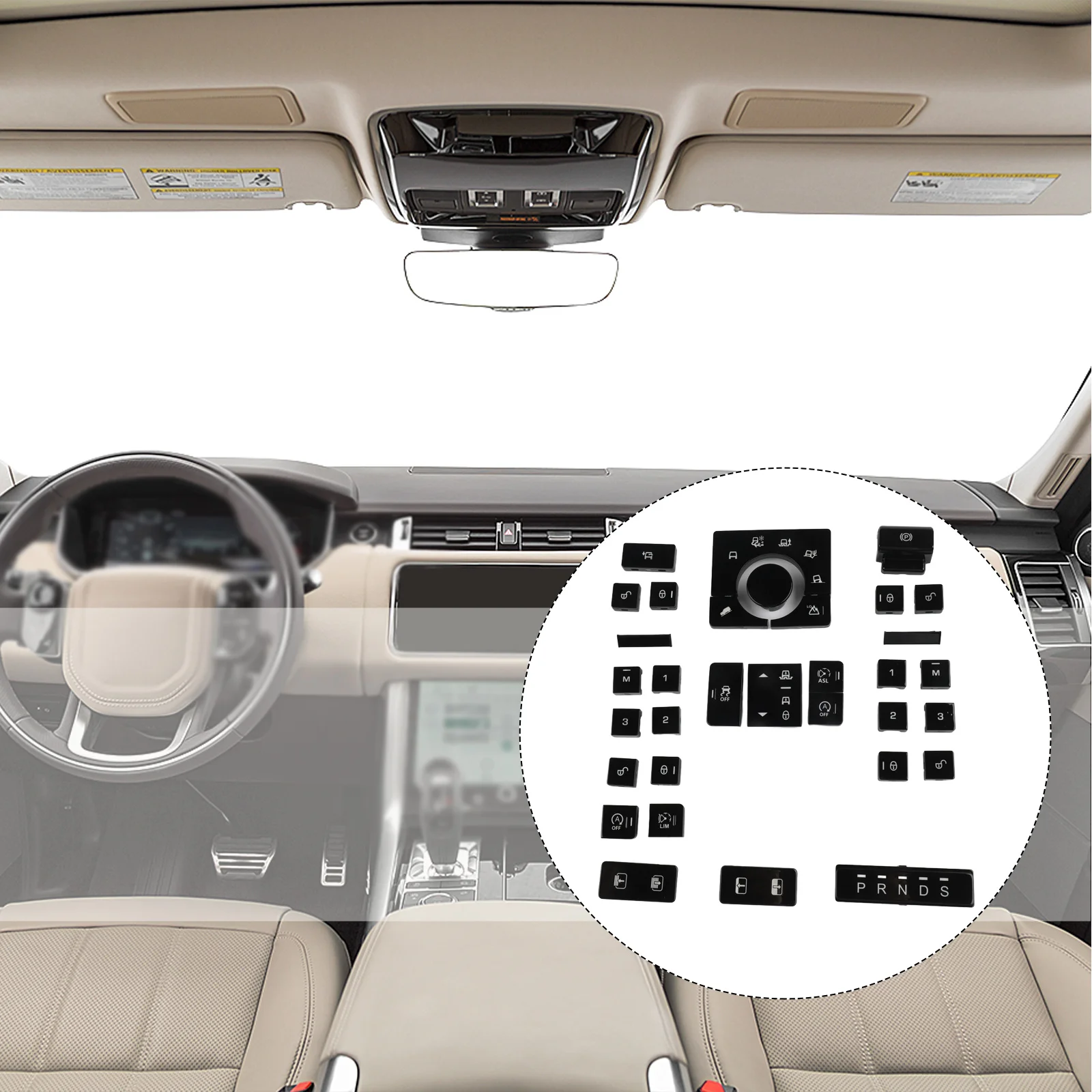 Car Modification Interior Upgrade Center Console Button Cover Switch Button Factory Specifications Match Fits Models 2013-2017