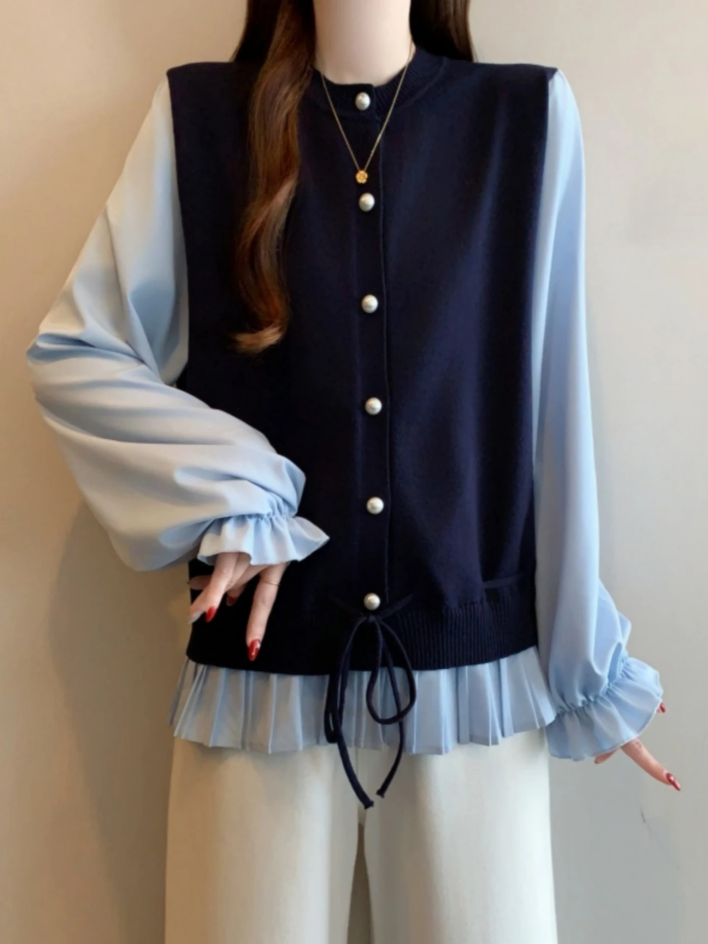 Slimming Layered Knit Shirt And Vest Set for Women Spring Autumn plus Size Floral Top Korean Style Comfortable Long Sleeve
Slimming Layered Knit Shirt And Vest Set for Women Spring Autumn plus Size Floral Top Korean Style Comfortable Long Sleeve