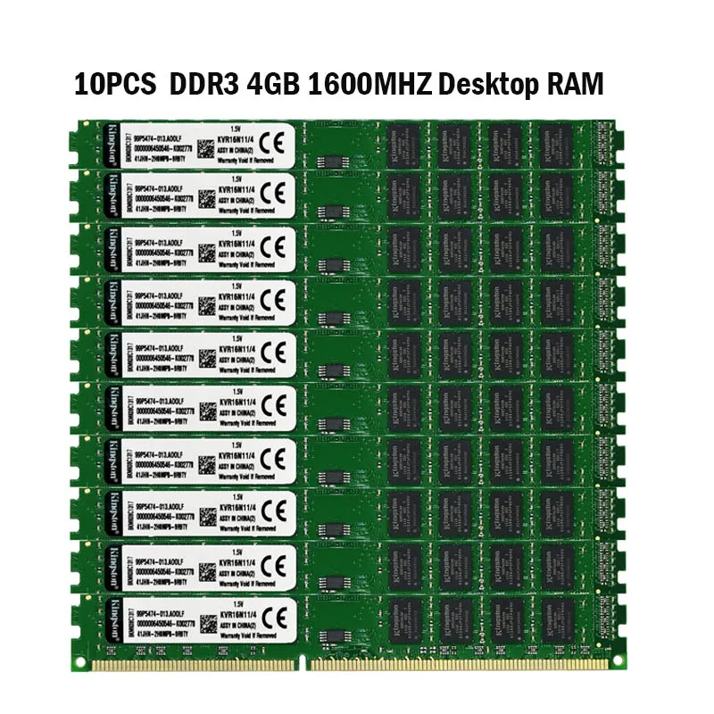 Wholesale/Bulk 10pcs DDR3 4GB RAM 1600Mhz PC3-12800 DIMM Desktop RAM 240 Pins 1.5V NON ECC 2RX8
Wholesale/Bulk 10pcs DDR3 4GB RAM 1600Mhz PC3-12800 DIMM Desktop RAM 240 Pins 1.5V NON ECC 2RX8