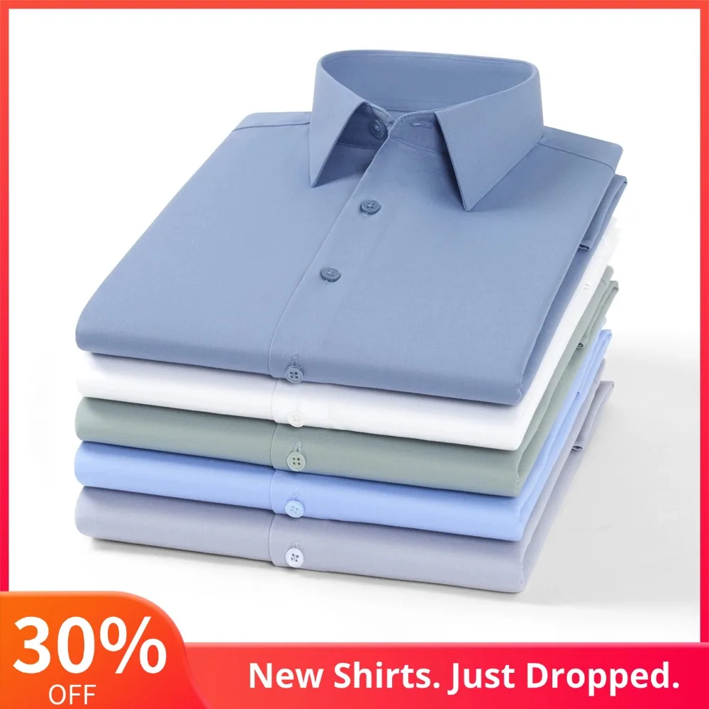 Мужская гладкая эластичная модальная классическая рубашка без морщин без морщин — профессиональная официальная мужская одежда, рубашки на пуговицах с длинными рукавами
Мужская гладкая эластичная модальная классическая рубашка без морщин без морщин — профессиональная официальная мужская одежда, рубашки на пуговицах с длинными рукавами