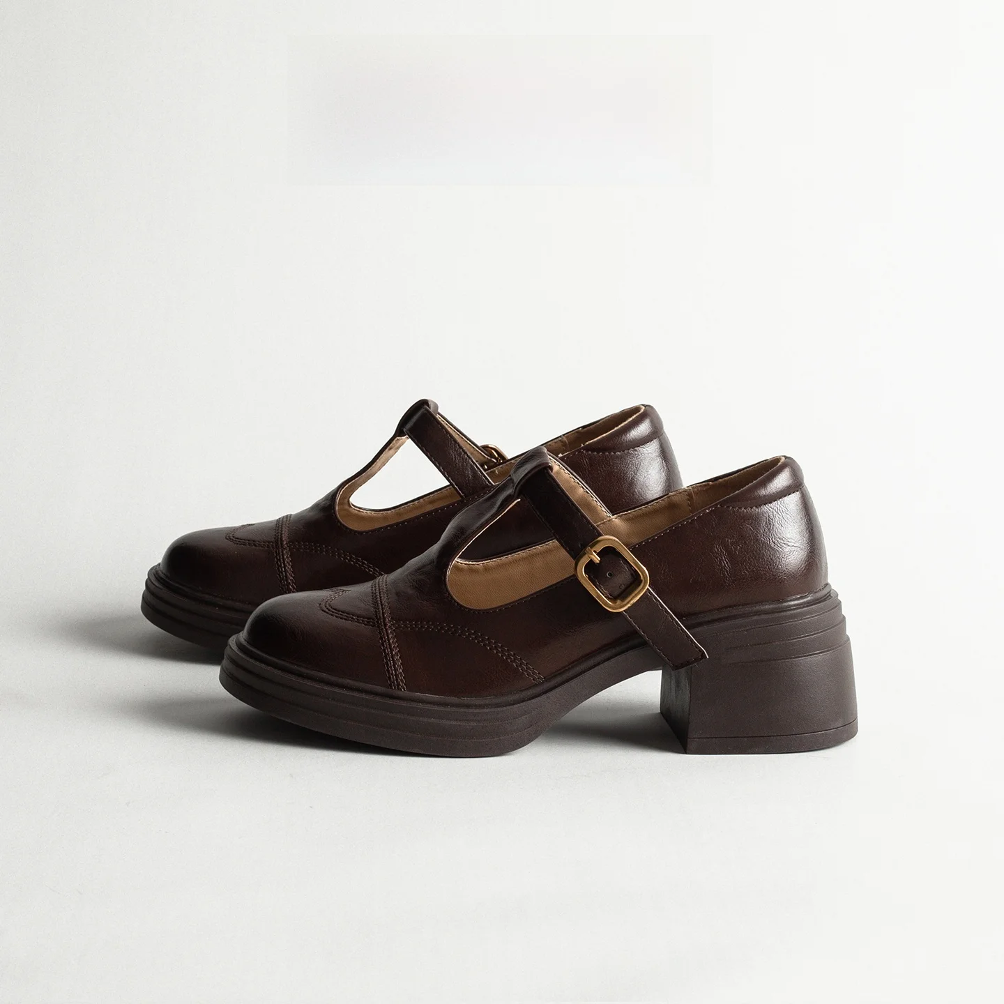 Brown Leather Retro Simple High Heel Mary Jane Shoes Women's Spring T-Strap College Style Thick Heel Low Cut Single Shoes
Brown Leather Retro Simple High Heel Mary Jane Shoes Women's Spring T-Strap College Style Thick Heel Low Cut Single Shoes