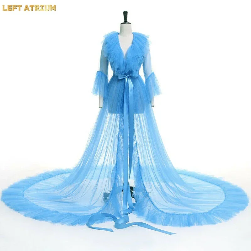 2025 Women's Elegant Mesh Lingerie Nightgown Floor Length Sheer Tulle Kimono Dress with V-Neck and Long Flare Sleeves Sleepwear
2025 Women's Elegant Mesh Lingerie Nightgown Floor Length Sheer Tulle Kimono Dress with V-Neck and Long Flare Sleeves Sleepwear