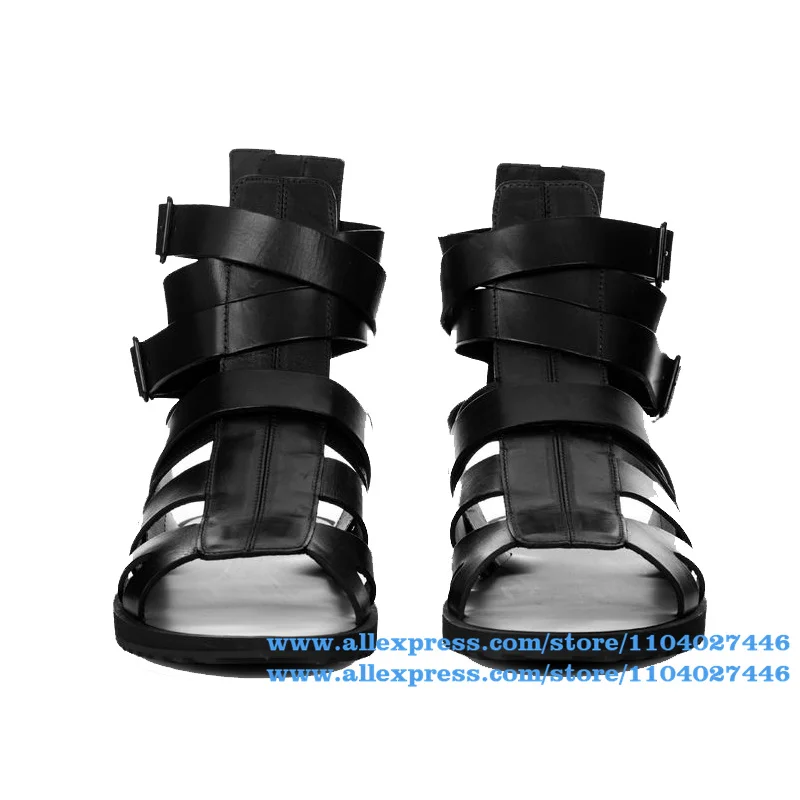 Cowhide High-Top Roman Sandals Black Leather Hollow Buckle Beach Shoes Summer Men's Shoes Trendy Luxury Handmade Men's Sandals
Cowhide High-Top Roman Sandals Black Leather Hollow Buckle Beach Shoes Summer Men's Shoes Trendy Luxury Handmade Men's Sandals