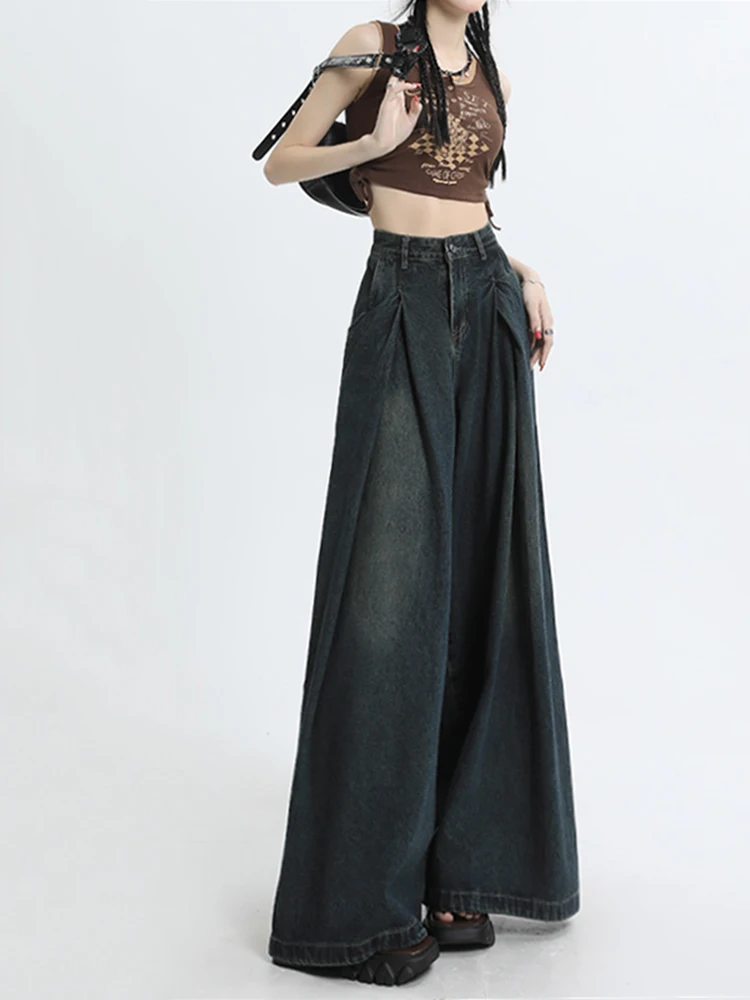 Blue High Waisted Wide Leg Jeans Skirt for Women Spring Autumn Loose 2025 New Design Straight Leg Flared Pants Long Denim Pant
Blue High Waisted Wide Leg Jeans Skirt for Women Spring Autumn Loose 2025 New Design Straight Leg Flared Pants Long Denim Pant