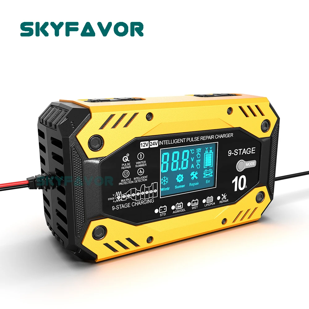 9-stage lifepo4 lead acid battery charger 12V 24V 10A automatic Universal truck motorcycle car battery charger with pulse repair
9-stage lifepo4 lead acid battery charger 12V 24V 10A automatic Universal truck motorcycle car battery charger with pulse repair
