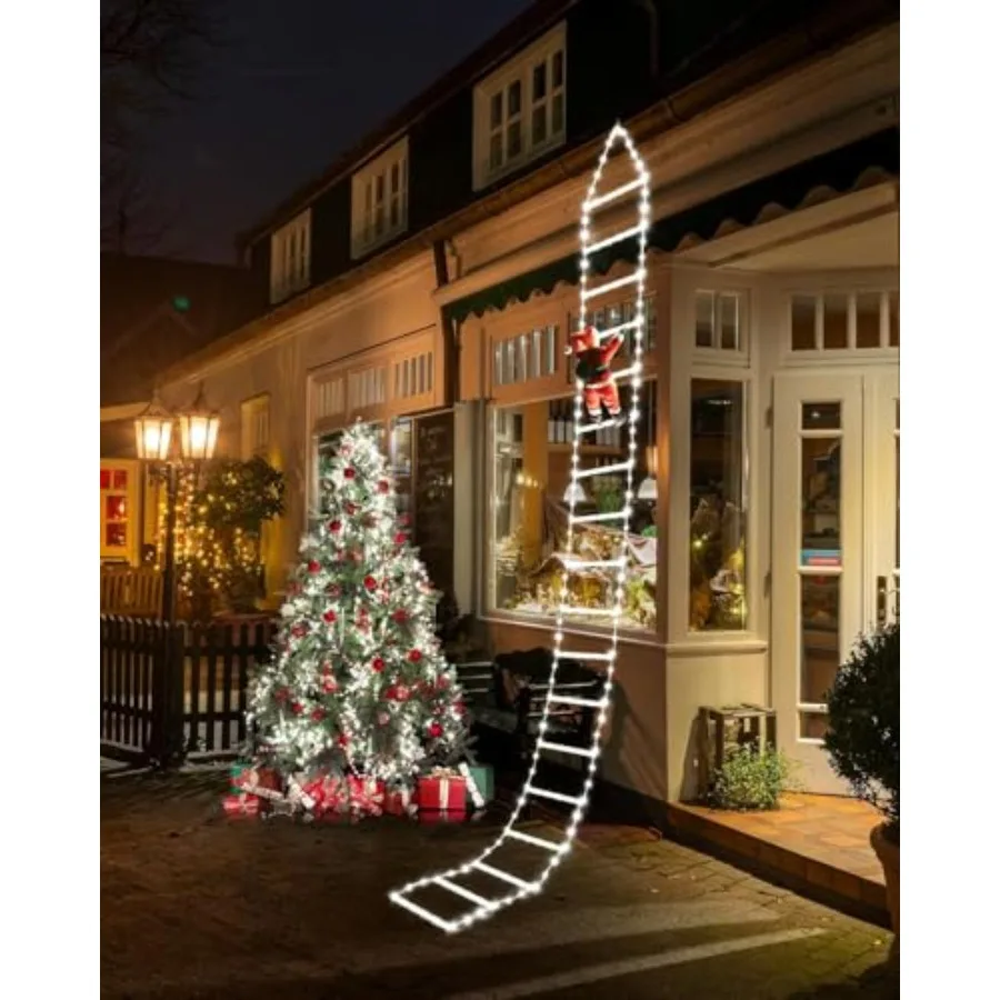 Christmas Decorations LED Ladder Lights with Climbing Santa Claus 10Feet Outdoor Christmas Decorative Light - 8 Modes Xmas Ligh
Christmas Decorations LED Ladder Lights with Climbing Santa Claus 10Feet Outdoor Christmas Decorative Light - 8 Modes Xmas Ligh