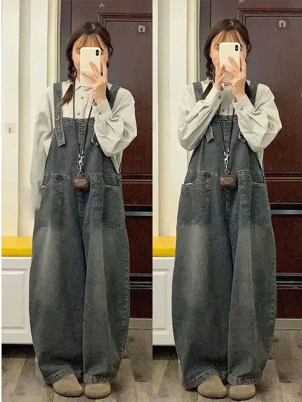 Джинсовые комбинезоны больших размеров, женские весенне-осенние свободные студенческие широкие комбинезоны с высокой талией, длинные брюки, удобная повседневная одежда
Джинсовые комбинезоны больших размеров, женские весенне-осенние свободные студенческие широкие комбинезоны с высокой талией, длинные брюки, удобная повседневная одежда