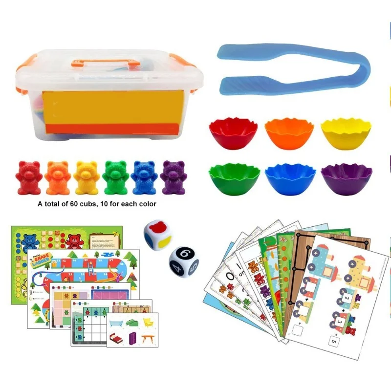 Kids Colorful Counting Bears Set Rainbow Bears Mathing Game With Stacking Cups Number Color Recognition Math Learning Toys
Kids Colorful Counting Bears Set Rainbow Bears Mathing Game With Stacking Cups Number Color Recognition Math Learning Toys