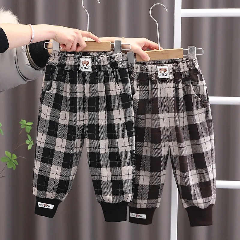 2024 Spring Autumn New Baby Boys Fashion Plaid Cartoon Bear Sweatpants Jogger Pants Children's Casual Sports Trousers Clothing
2024 Spring Autumn New Baby Boys Fashion Plaid Cartoon Bear Sweatpants Jogger Pants Children's Casual Sports Trousers Clothing