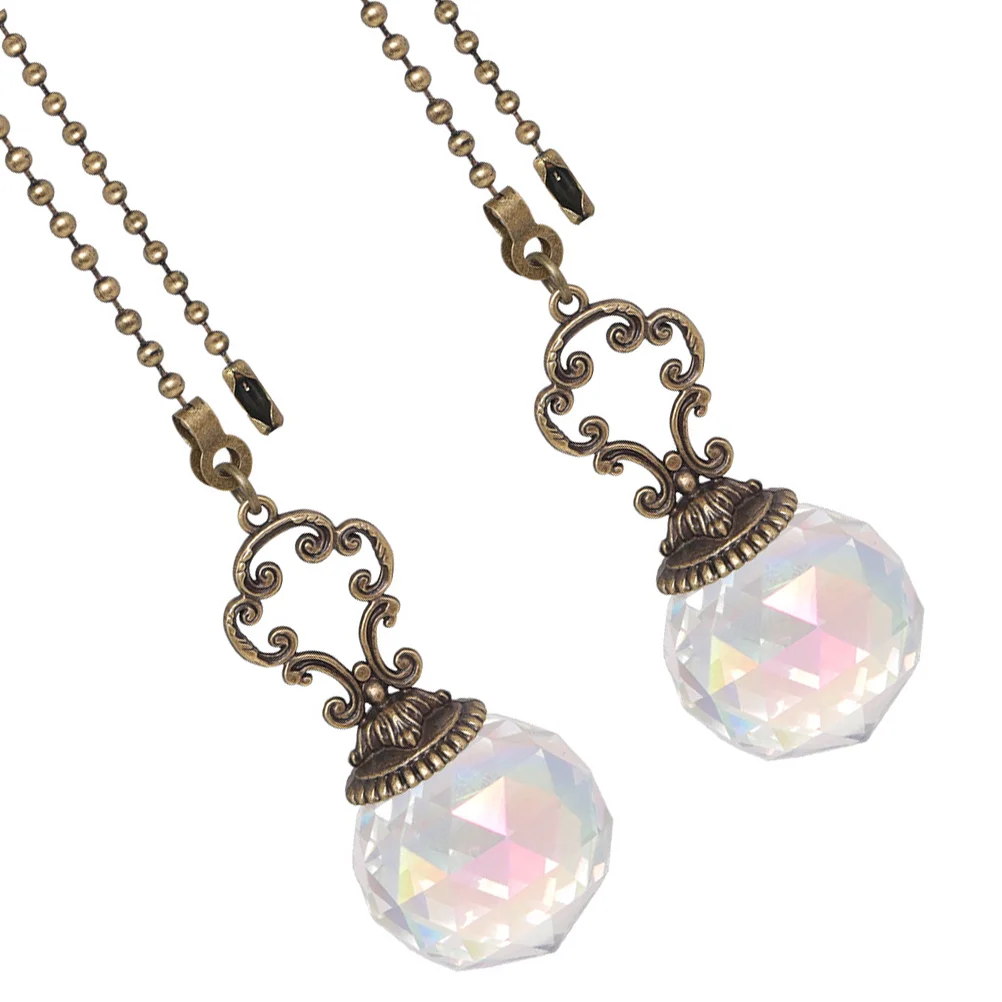 2 Pcs Crystal Chain 30mm Bead Pendant for Ceiling Fan Light Decorative Elegant Home Interior AB Color
2 Pcs Crystal Chain 30mm Bead Pendant for Ceiling Fan Light Decorative Elegant Home Interior AB Color