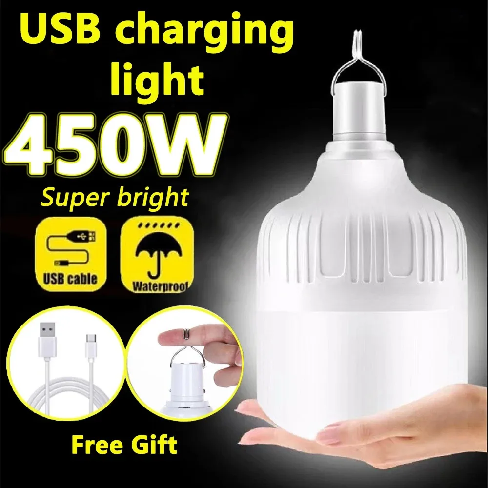 Portable Outdoor BBQ Camping Lights USB Rechargeable lamp LED Emergency Bulb Hook High Power Tents Lantern Night Lights Bulb
Portable Outdoor BBQ Camping Lights USB Rechargeable lamp LED Emergency Bulb Hook High Power Tents Lantern Night Lights Bulb