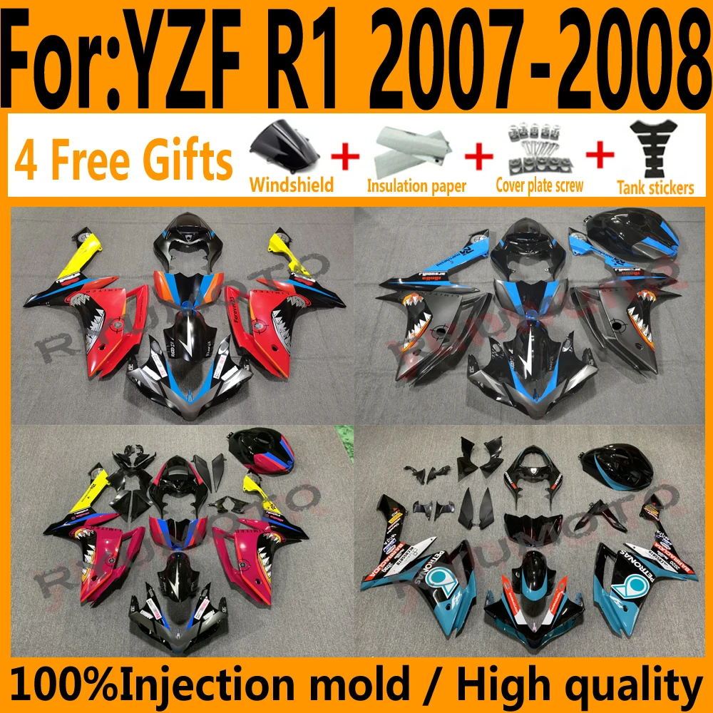 Motorcycle full fairing kit fit for Yamaha YZF YZFR1 07 08 R1 2007 2008 Body Shell Kit ABS Plastic fairings bodywork kits
Motorcycle full fairing kit fit for Yamaha YZF YZFR1 07 08 R1 2007 2008 Body Shell Kit ABS Plastic fairings bodywork kits