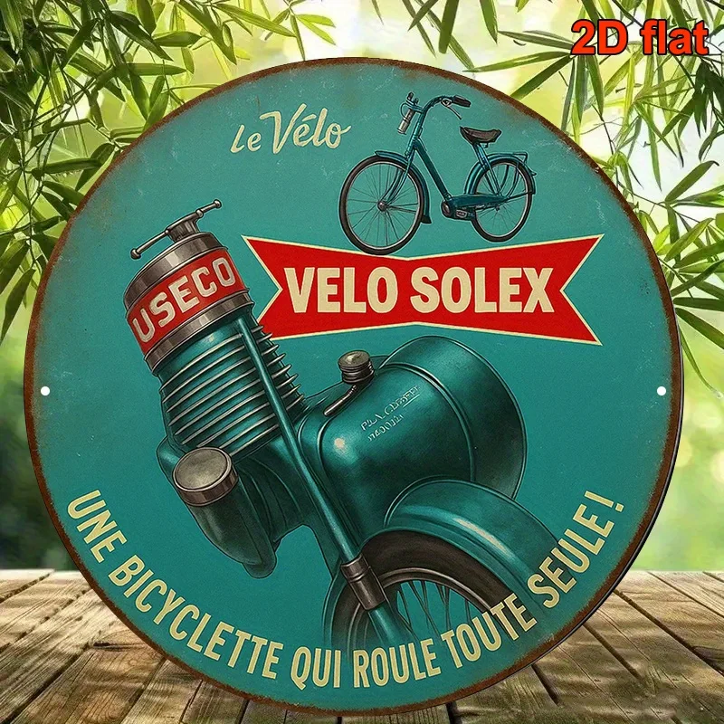 A Vintage Decorative Sign Featuring Round Aluminum Plaque in French about'Velo Solex Bicycles',Perfect for Adorning Living Rooms
A Vintage Decorative Sign Featuring Round Aluminum Plaque in French about'Velo Solex Bicycles',Perfect for Adorning Living Rooms