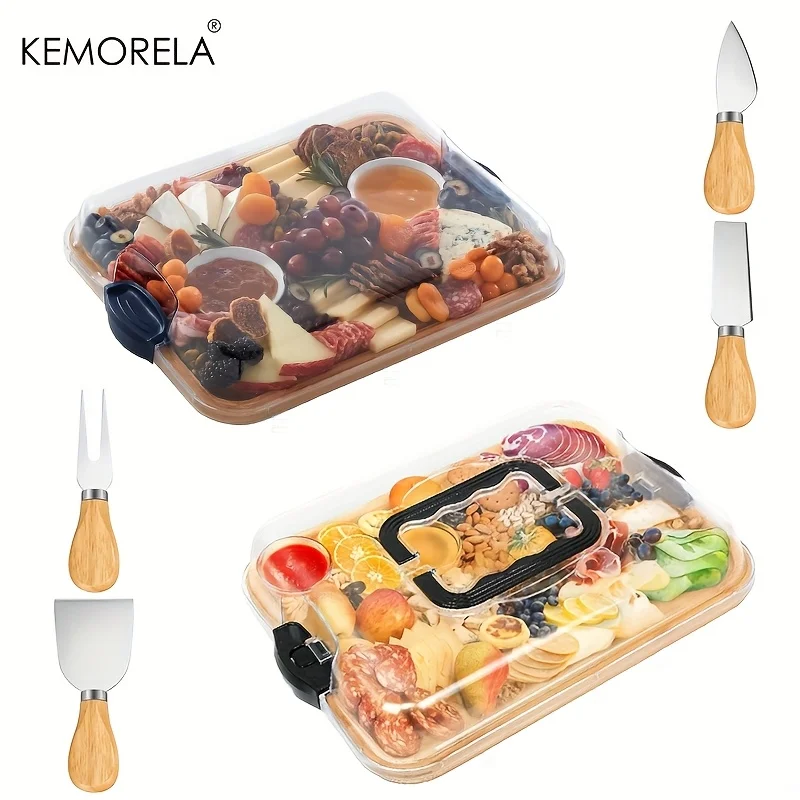 Портативное блюдо для мясных изделий с крышкой, бамбуковая разделочная доска и поднос для сыра, в комплекте с 4 инструментами, доступны с ручкой или без него.
Портативное блюдо для мясных изделий с крышкой, бамбуковая разделочная доска и поднос для сыра, в комплекте с 4 инструментами, доступны с ручкой или без него.