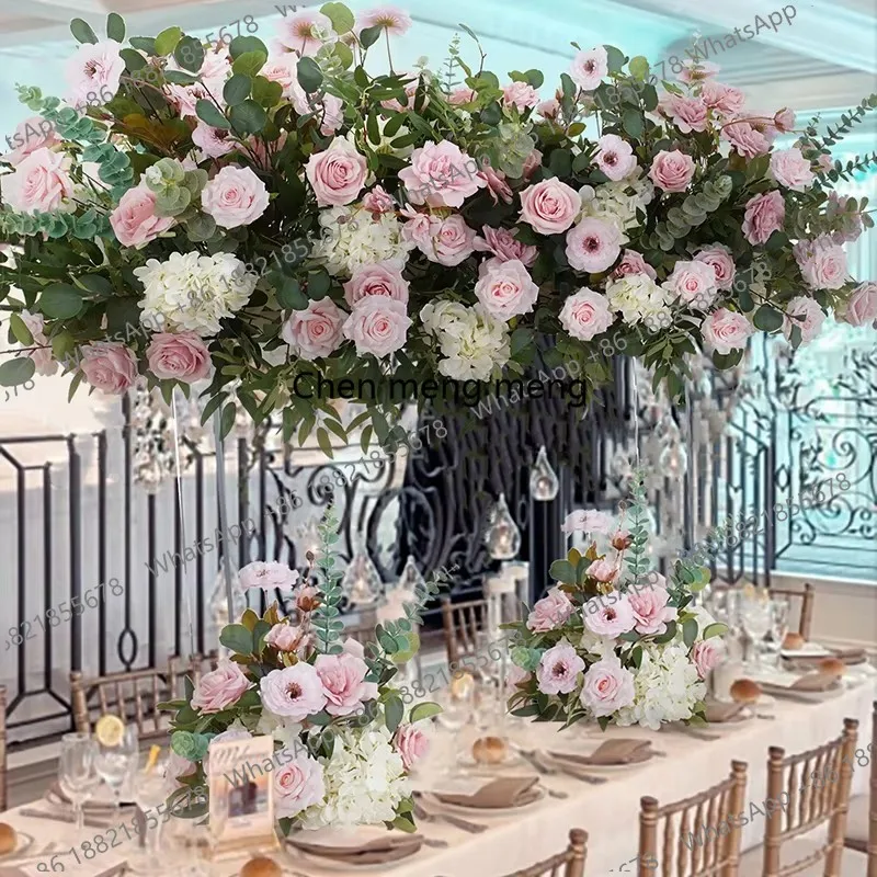 Pink Rose Eucalyptus Willow Leaf Table Centerpiece,Flower Arrangement,Floral Event Acrylic Stand,Wedding Reception Decor,A8730
Pink Rose Eucalyptus Willow Leaf Table Centerpiece,Flower Arrangement,Floral Event Acrylic Stand,Wedding Reception Decor,A8730