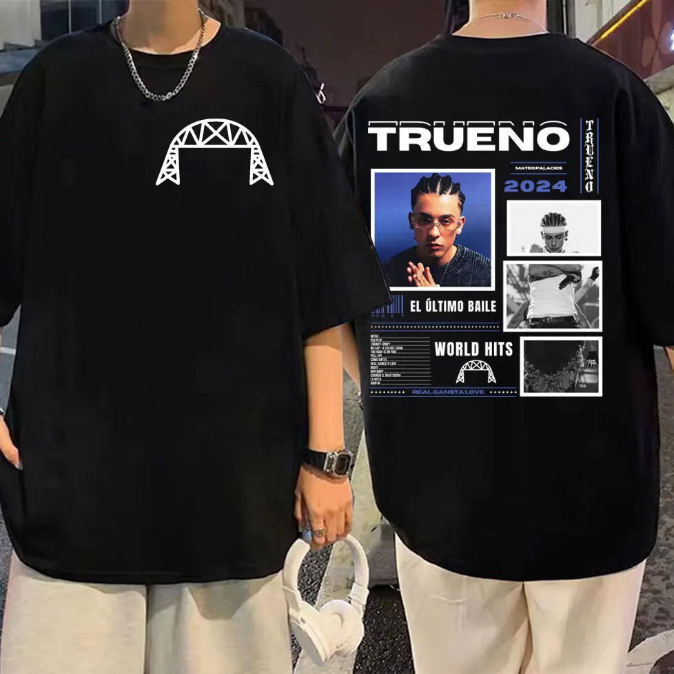 Rapper Trueno Album Merch T Shirt Men's Women's Clothing Hip Hop Fashion T-shirt Summer Casual Oversized Short Sleeve T-shirts
Rapper Trueno Album Merch T Shirt Men's Women's Clothing Hip Hop Fashion T-shirt Summer Casual Oversized Short Sleeve T-shirts