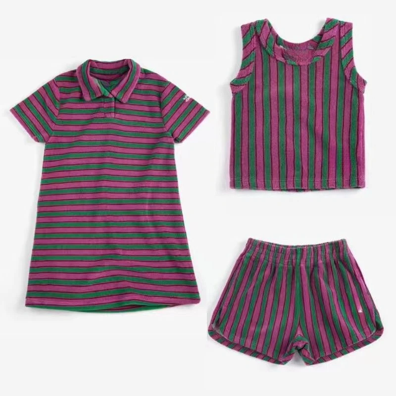 Children's Set 2026 Spring New Towel Cloth Striped Vest and Shorts Set Girls Dress
Children's Set 2026 Spring New Towel Cloth Striped Vest and Shorts Set Girls Dress