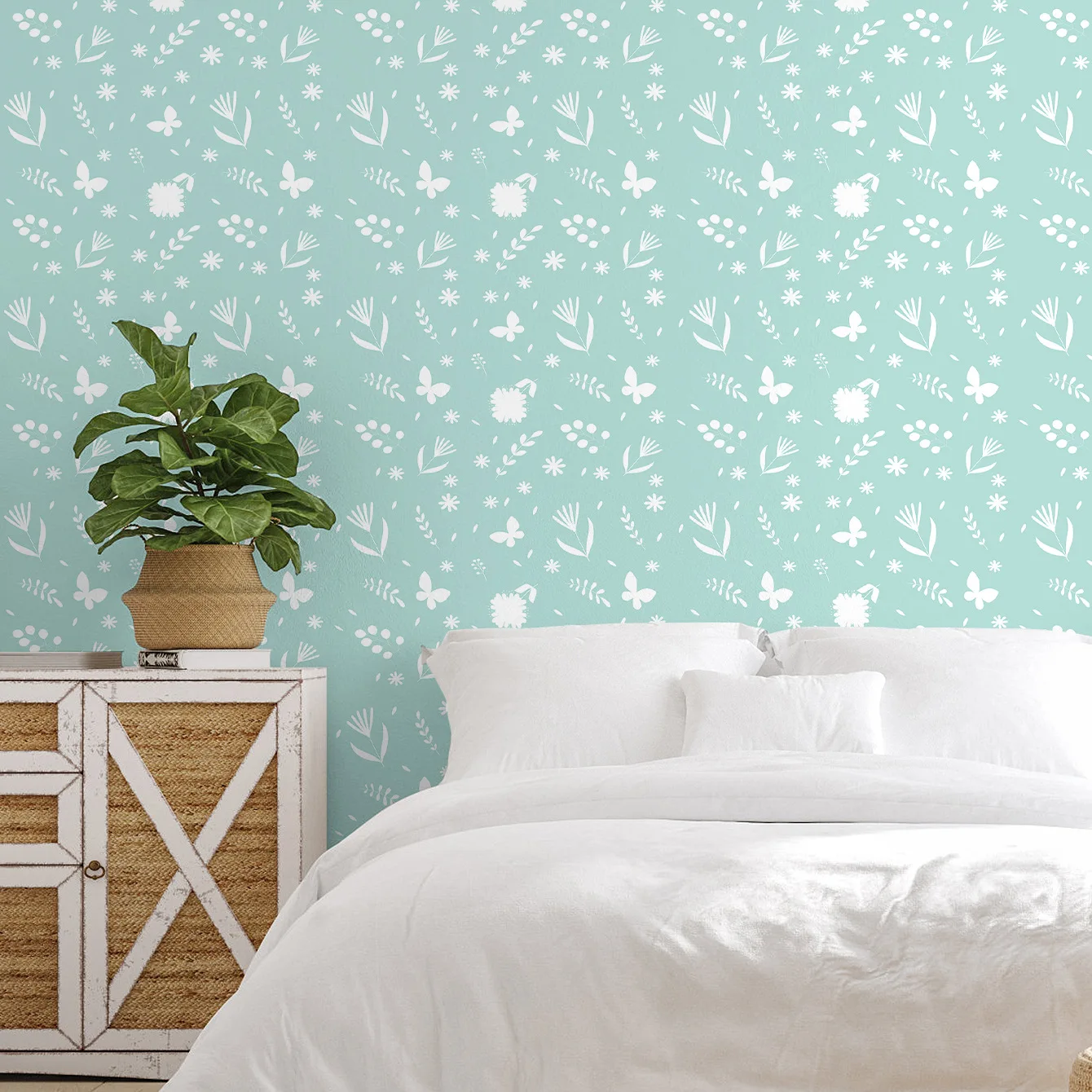 Mint Green Butterfly Floral Peel and Stick Wallpaper Boho Contact Paper Waterproof Wall Sticker for Bedroom Nursery Cabinet
Mint Green Butterfly Floral Peel and Stick Wallpaper Boho Contact Paper Waterproof Wall Sticker for Bedroom Nursery Cabinet