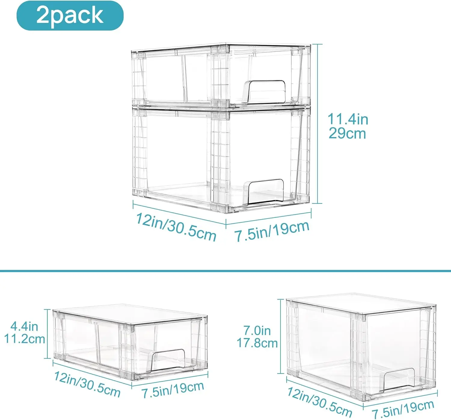 Vtopmart 4 Pack Clear Stackable Storage Drawers,Easy To Assemble Bathroom Organizers And Storage With Handles,Plastic Drawers
Vtopmart 4 Pack Clear Stackable Storage Drawers,Easy To Assemble Bathroom Organizers And Storage With Handles,Plastic Drawers