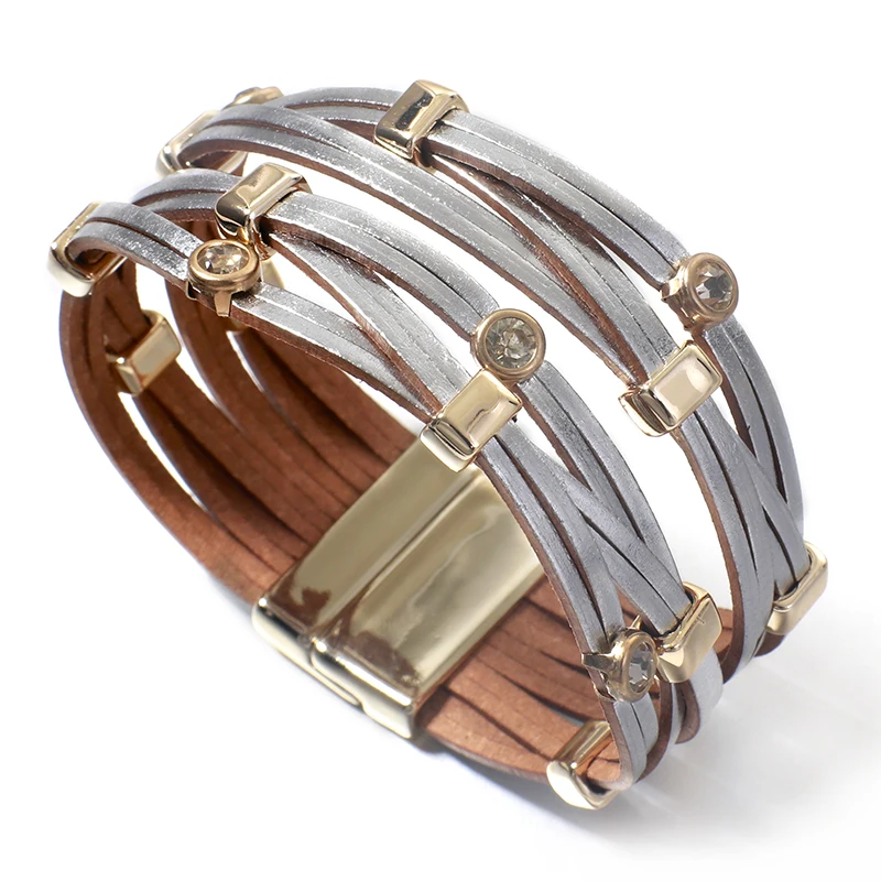 Amorcome Charm Triple Color Leather Bracelet for Women Bohemian Metal Beads Multilayer Thin Strip Wrap Bracelets Fashion Jewelry
Amorcome Charm Triple Color Leather Bracelet for Women Bohemian Metal Beads Multilayer Thin Strip Wrap Bracelets Fashion Jewelry