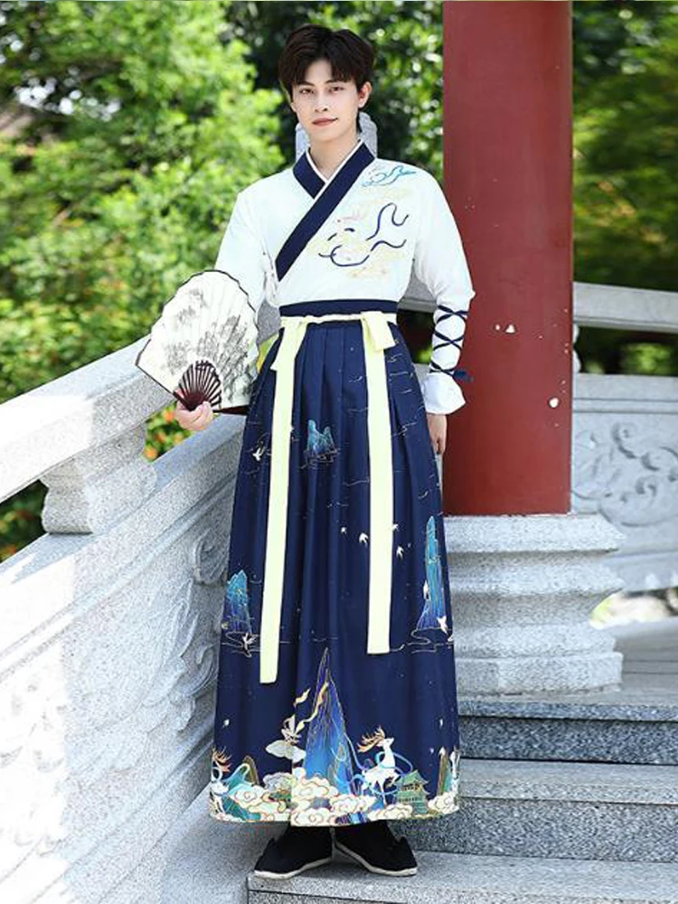 Chinese style Men 5xl Blue Fairy Deer Embroidered Hanfu Dress Ancient Kimono Student Class Uniform Set Cosplay Costumes Dresses
Chinese style Men 5xl Blue Fairy Deer Embroidered Hanfu Dress Ancient Kimono Student Class Uniform Set Cosplay Costumes Dresses