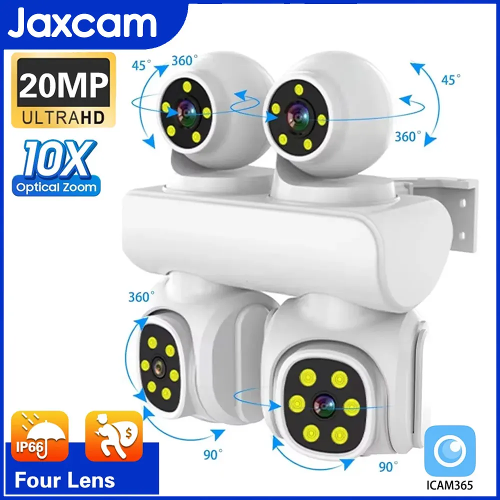 jaxcam 20MP 10X ZOOM Four Lens Camera WIFI IP CCTV Four PTZ Outdoor Waterproof Two Way Intercom Motion Track ICAM365 Camera
jaxcam 20MP 10X ZOOM Four Lens Camera WIFI IP CCTV Four PTZ Outdoor Waterproof Two Way Intercom Motion Track ICAM365 Camera