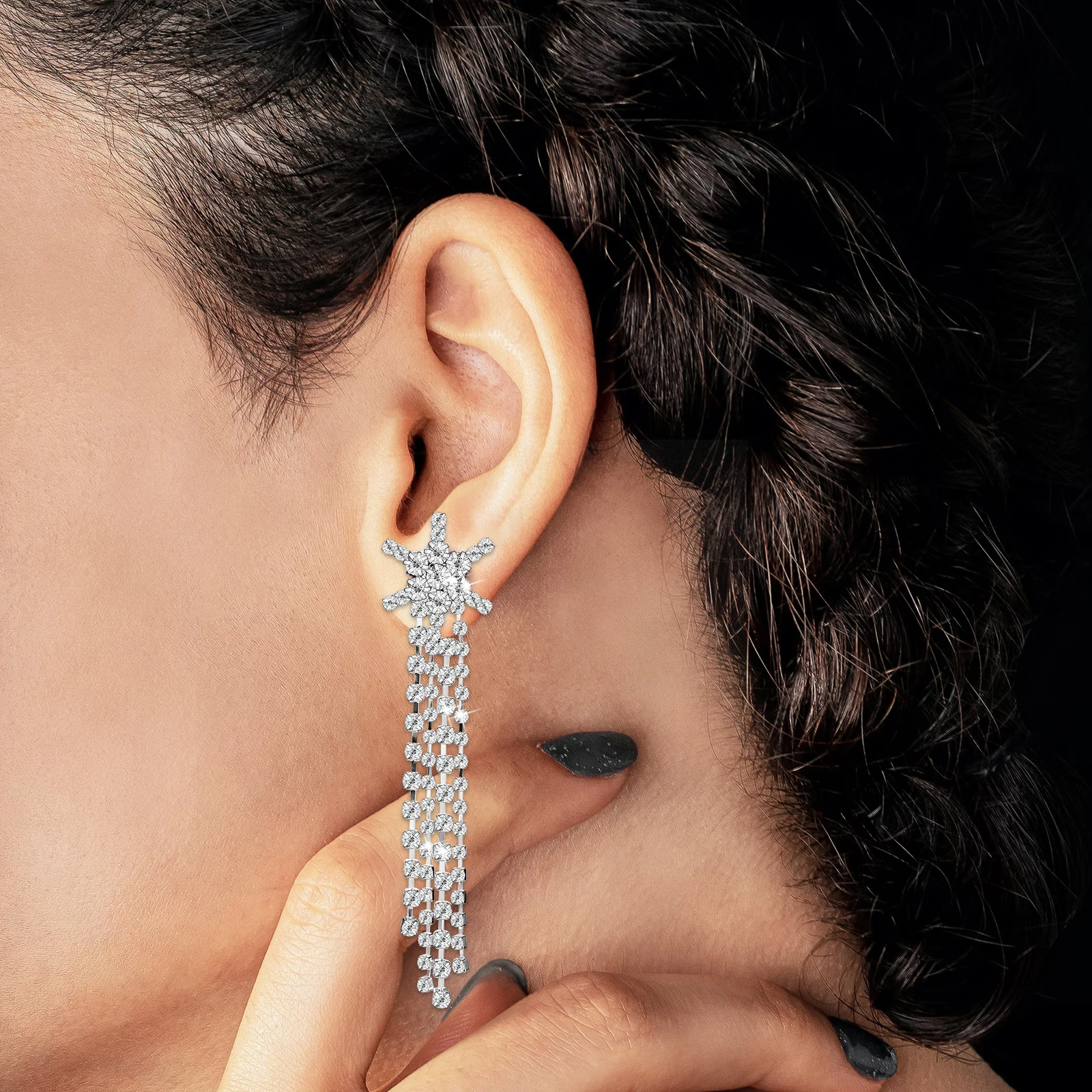 2 Pairs Tassel Earrings Sparkling Rhinestone Dangle Rhinestones Drop for Women Dangling
2 Pairs Tassel Earrings Sparkling Rhinestone Dangle Rhinestones Drop for Women Dangling