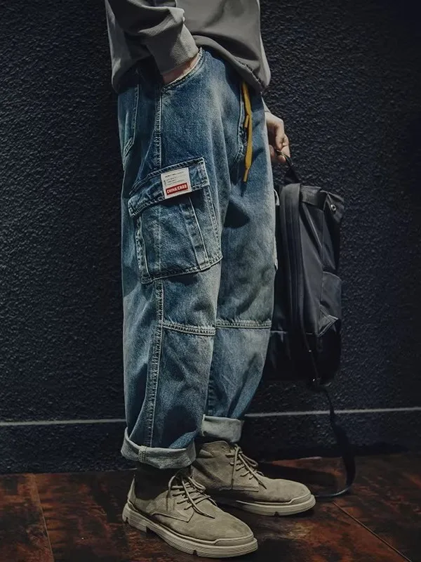 Loose Straight Leg Men's Workwear Jeans Spring Autumn Casual Wear Multi-ket American Retro Sle Durable Casual Trousers
Loose Straight Leg Men's Workwear Jeans Spring Autumn Casual Wear Multi-ket American Retro Sle Durable Casual Trousers