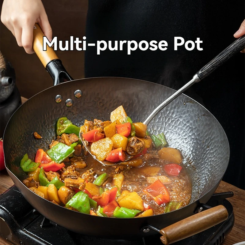 Iron Pot Household Frying Pan Traditional Hand Forged Without Coating Wooden Handle Chinese Wok Cookware Nonstick Pot 32/34CM
Iron Pot Household Frying Pan Traditional Hand Forged Without Coating Wooden Handle Chinese Wok Cookware Nonstick Pot 32/34CM