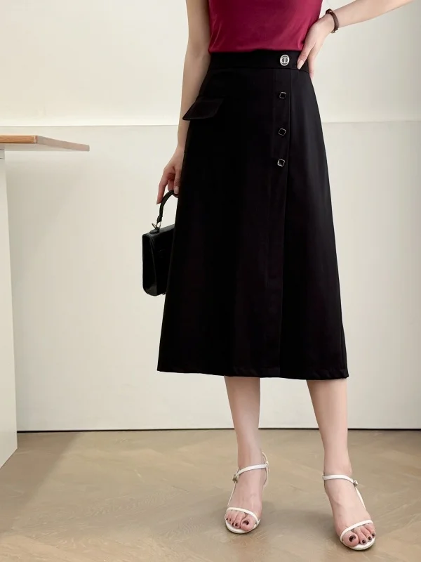 High Waist Black Asymmetrical Hem A-Line Skirt Korean Style plus Size Women's Fashionable Slimming Half-length Skirts
High Waist Black Asymmetrical Hem A-Line Skirt Korean Style plus Size Women's Fashionable Slimming Half-length Skirts