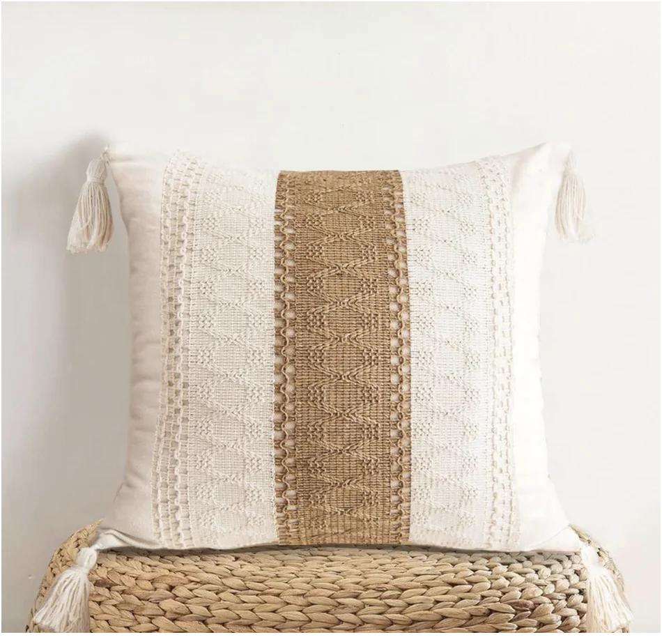 Woven Farmhouse Accent Decorative Throw Pillow Cover for Couch Sofa Cotton & Jute Striped Neutral Pillowcase for Living Room Bed
Woven Farmhouse Accent Decorative Throw Pillow Cover for Couch Sofa Cotton & Jute Striped Neutral Pillowcase for Living Room Bed